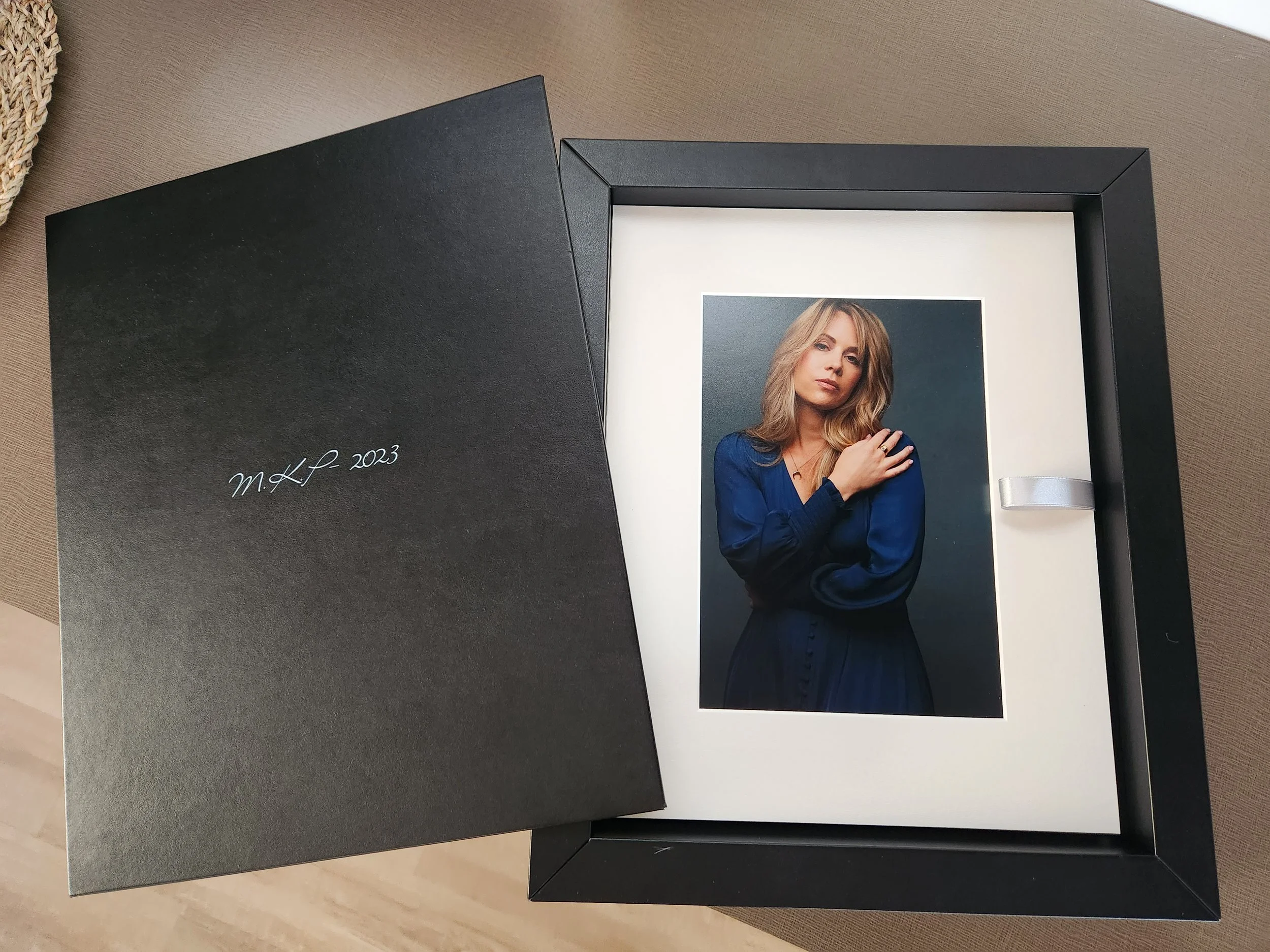 Custom folio box with matted fine art prints a lasting classic keepsake in portrait photography 