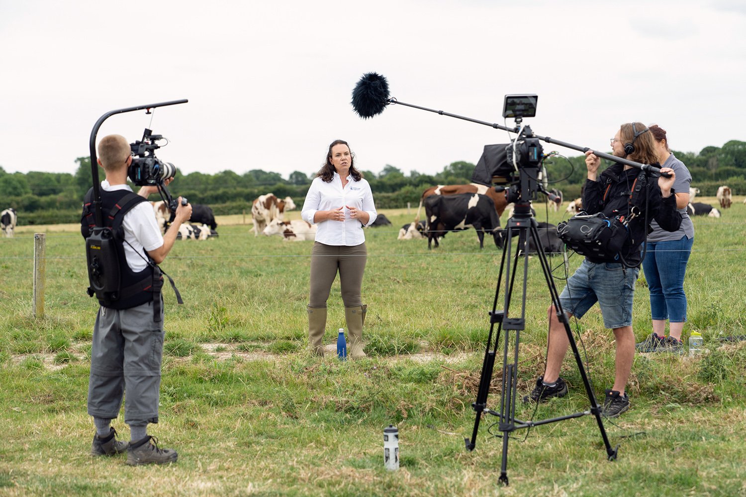 Video production Hertfordshire and Bedfordshire - Cameraman and sound recordist in field.jpg