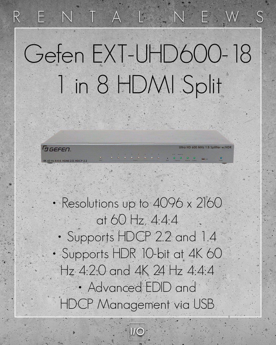 Heute ist wieder #technikdienstag. 
Neu bei uns im Miet-Bestand: 

Gefen HDMI Split

#stereobild  #eventandmediasolutions  #veranstaltungstechnik  #veranstaltungsbranche  #gefen  #hdmisplit