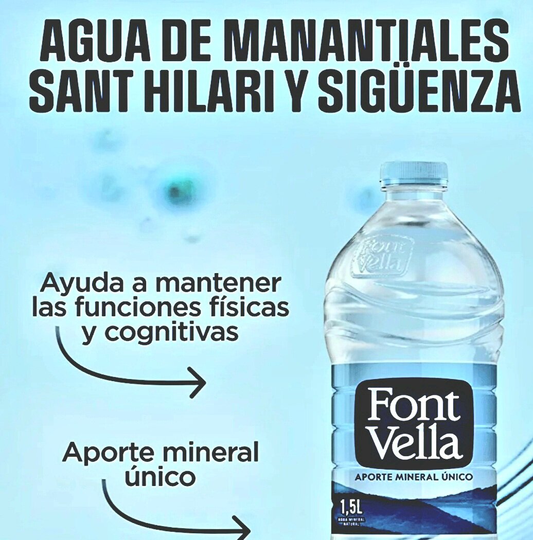 Agua Mineral Natural Font Vella Botella Sant Hilari 1,5L