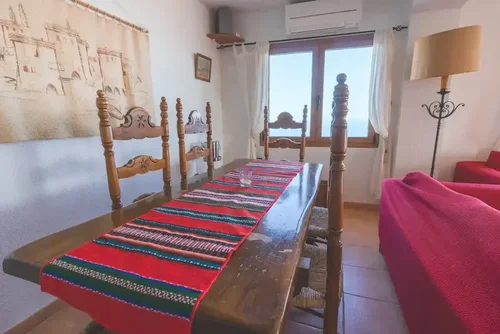 Living Room Dining Table with Kitchen Access