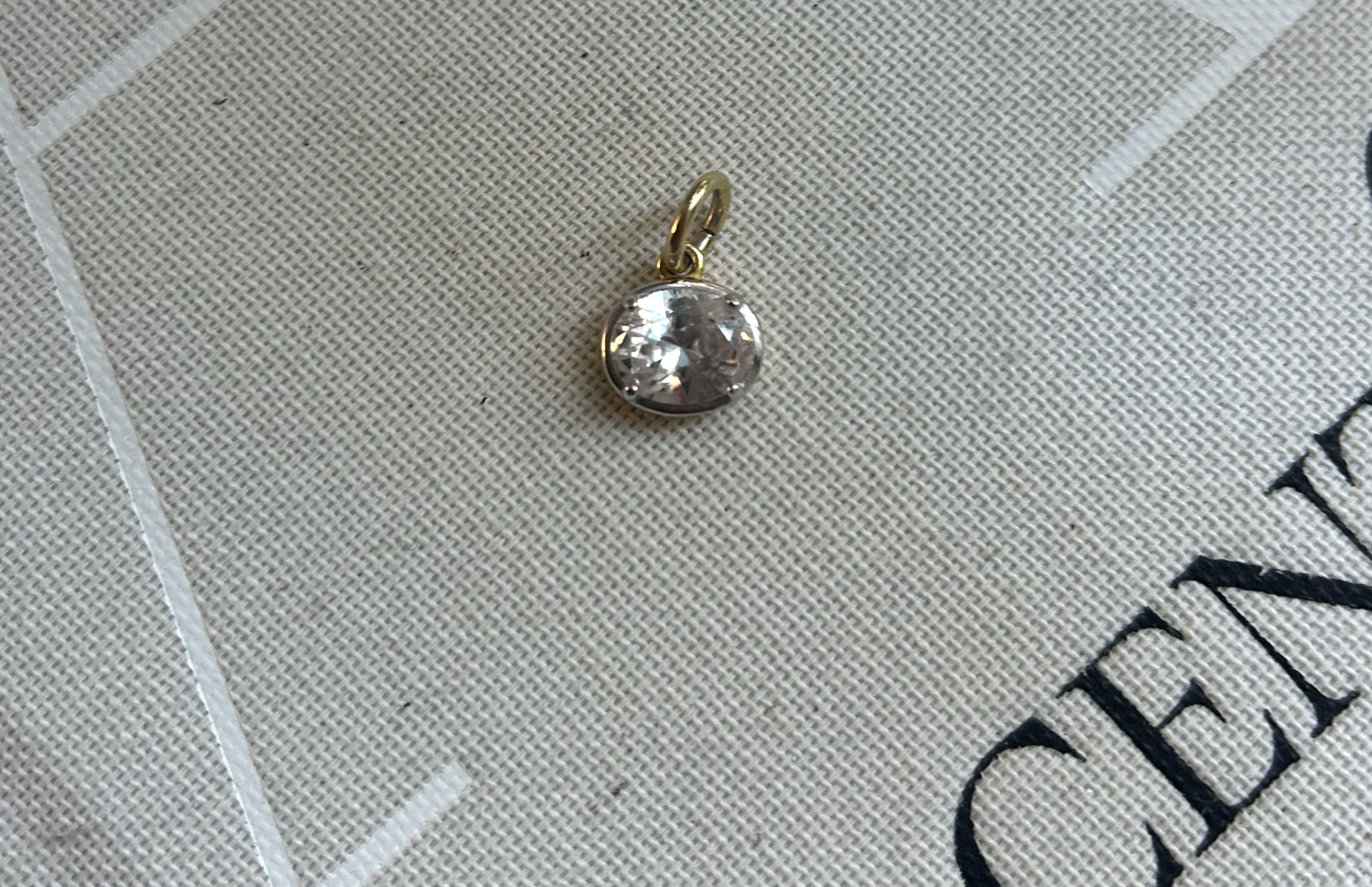 Pear Bezel Charm (Silver)