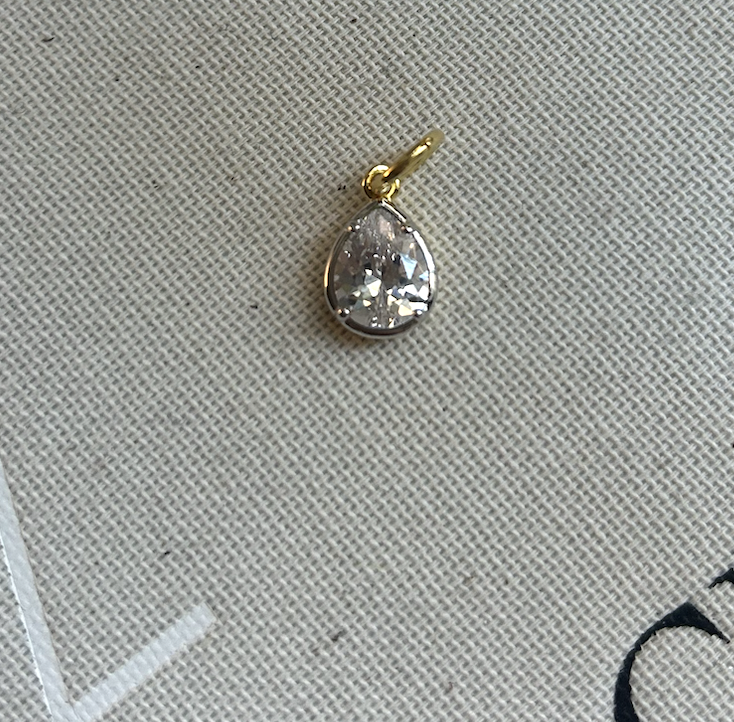 Pear Bezel Charm