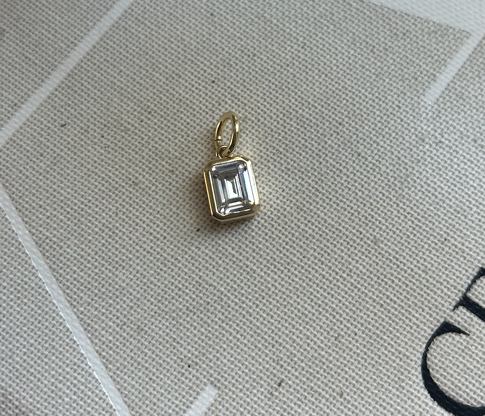Emerald Bezel Charm (Gold)