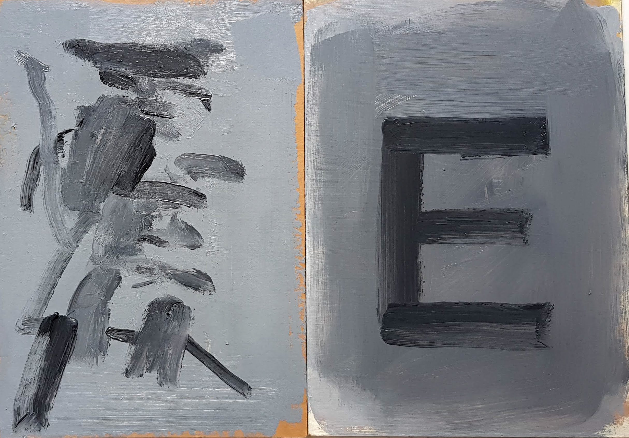 At the Optician   •   Oil on two panels   •   27cm x 38cm