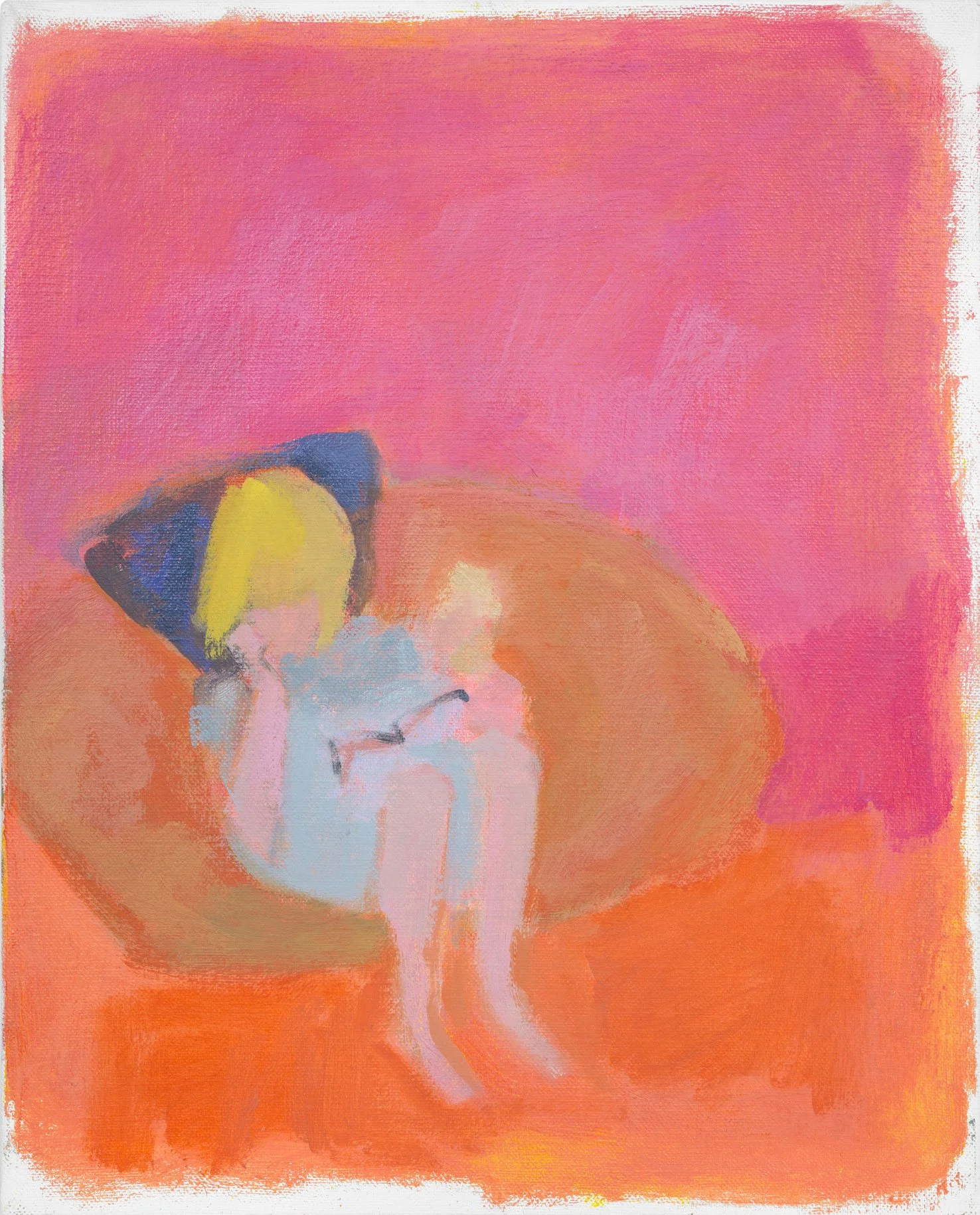 Jane reading to Polly   •   Oil on canvas   •  30cm x 38cm