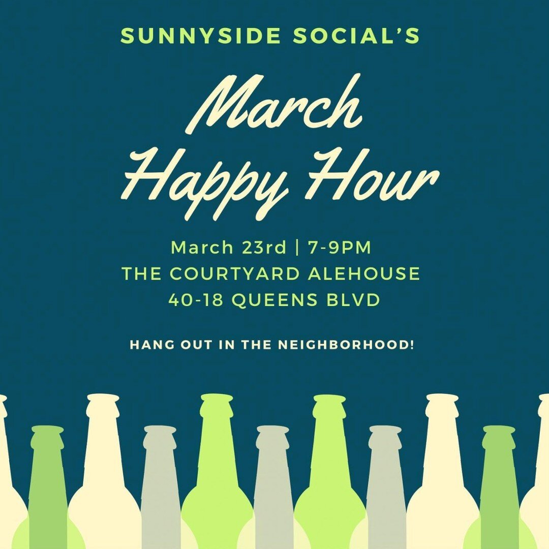 #Repost @sunnysidesocial.nyc:

March Happy Hour coming in 🔥.

Join Sunnyside Social at @courtyardalehouse on 3/23, from 7-9pm!

For those on the mailing list, email reminders will go out later this week!

Suggested RSVP @ link in bio!
#sunnysidequee