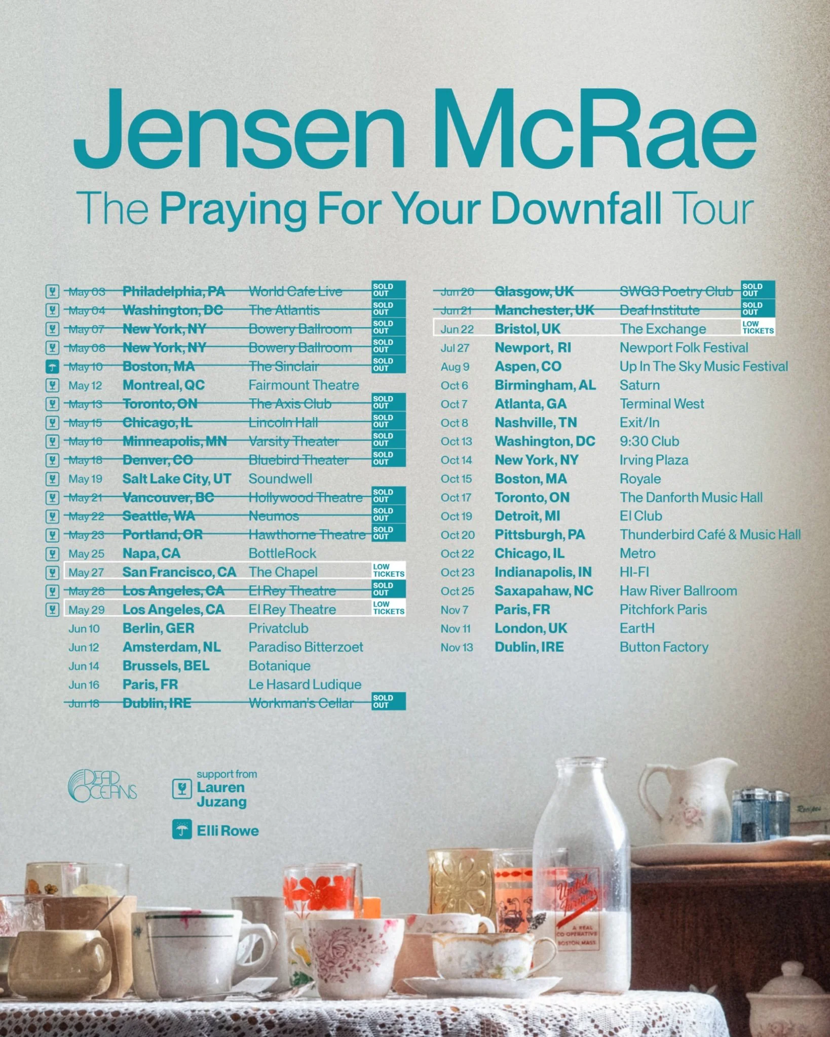 Jensen McRae - Tour Manager/Merch Manager/Photographer/Driver (no June '25)