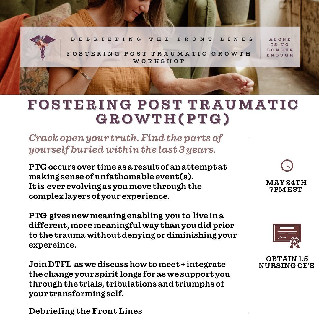 Post Traumatic Growth (PTG) is both a term and theory used to describe positive psychological changes that occur as you face, process and work through trauma. 

PTG looks like

✨A greater appreciation for life
✨Deeper connection with self and others 