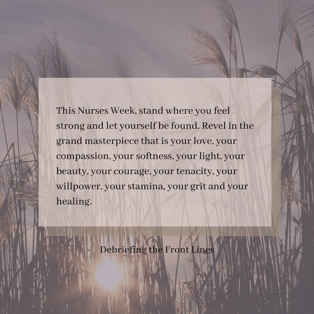 You are the love you have fought for.

This Mental Health month + Nurses week, DTFL is offering COMPLIMENTARY debriefings to nurses of all roles and specialities now through the end of May (or until our calendars are full) 

From here, recieve 10% of