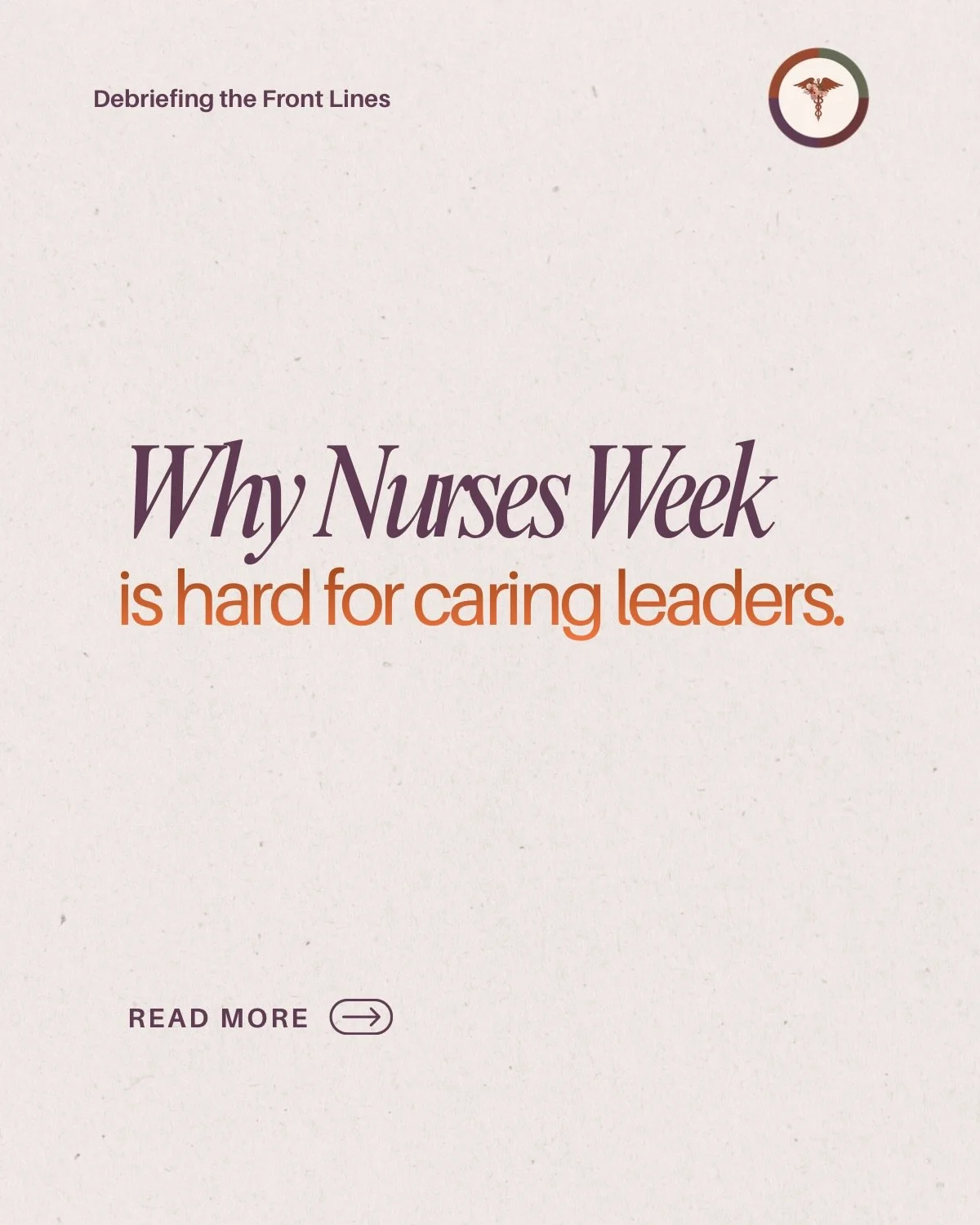 We don&rsquo;t mean to kill the vibe however this Nurses Week we did promise honest facts paired with a hopeful future. 

This post was inspired by real conversations with leaders surrounding the pressure this week holds. Swipe to read a somber and r