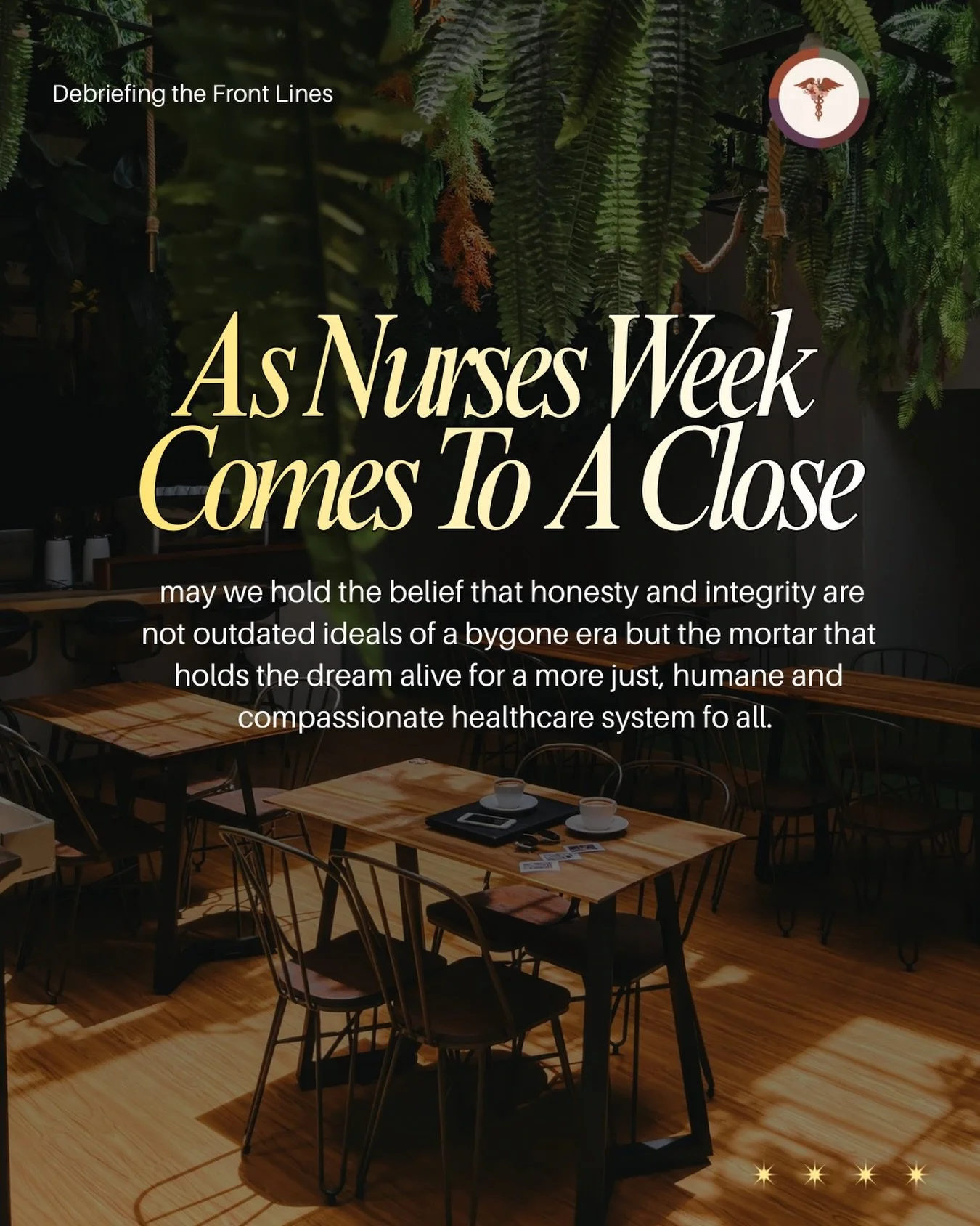 Wrapping up the week honest about the facts and hopeful for the future. 

Happy Nurses Week to our beloved commUNITY. 🤎

#nurse #nursesweek #debriefing