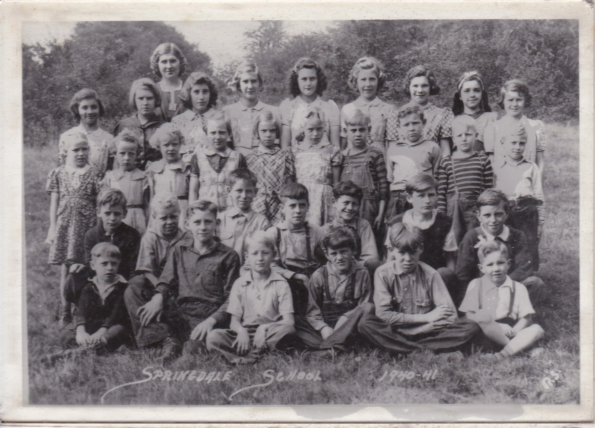 Springdale Primary School. Clarie is 4th from left on the 3rd row from bottom. 