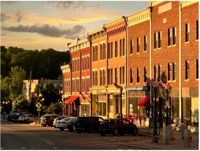 scenery of downtown district buildings