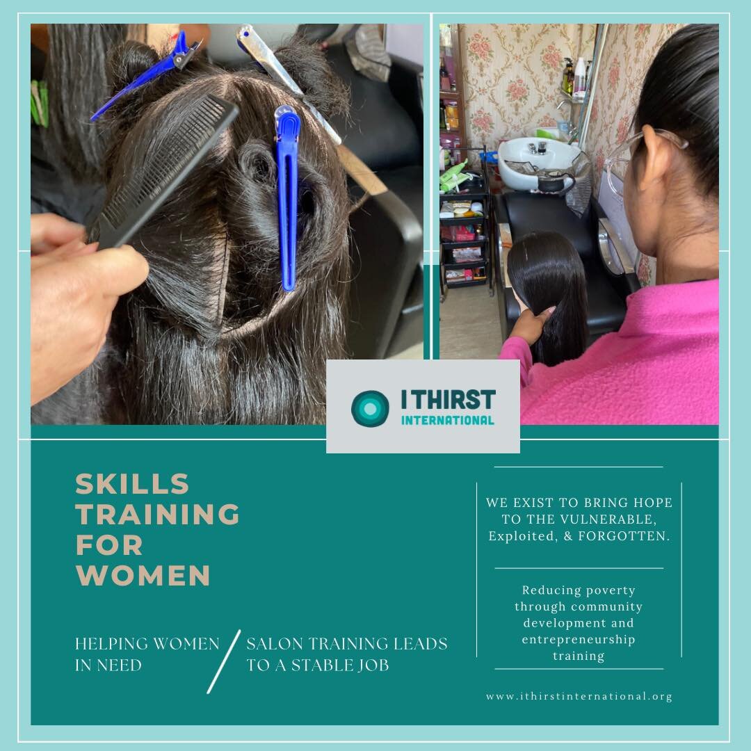 Skill training for women,
Salon training leads to a stable job.

#ithirstinternational #ithirst #training #womensupportingwomen #womentraining #independiente