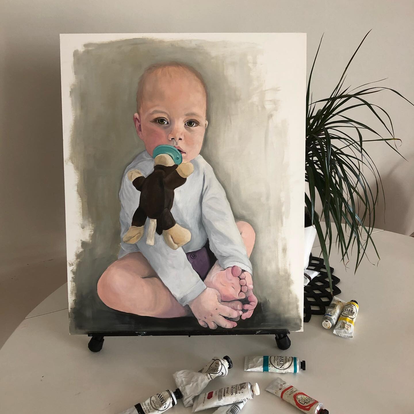 Baby Flo  #oilonpanel #babyportrait #oilpainting #yegart #art #painting #yeg #portrait #artistsoninstagram #artistsofinstagram #yeg #yegart #yegartist #portraitpainting #oilportrait