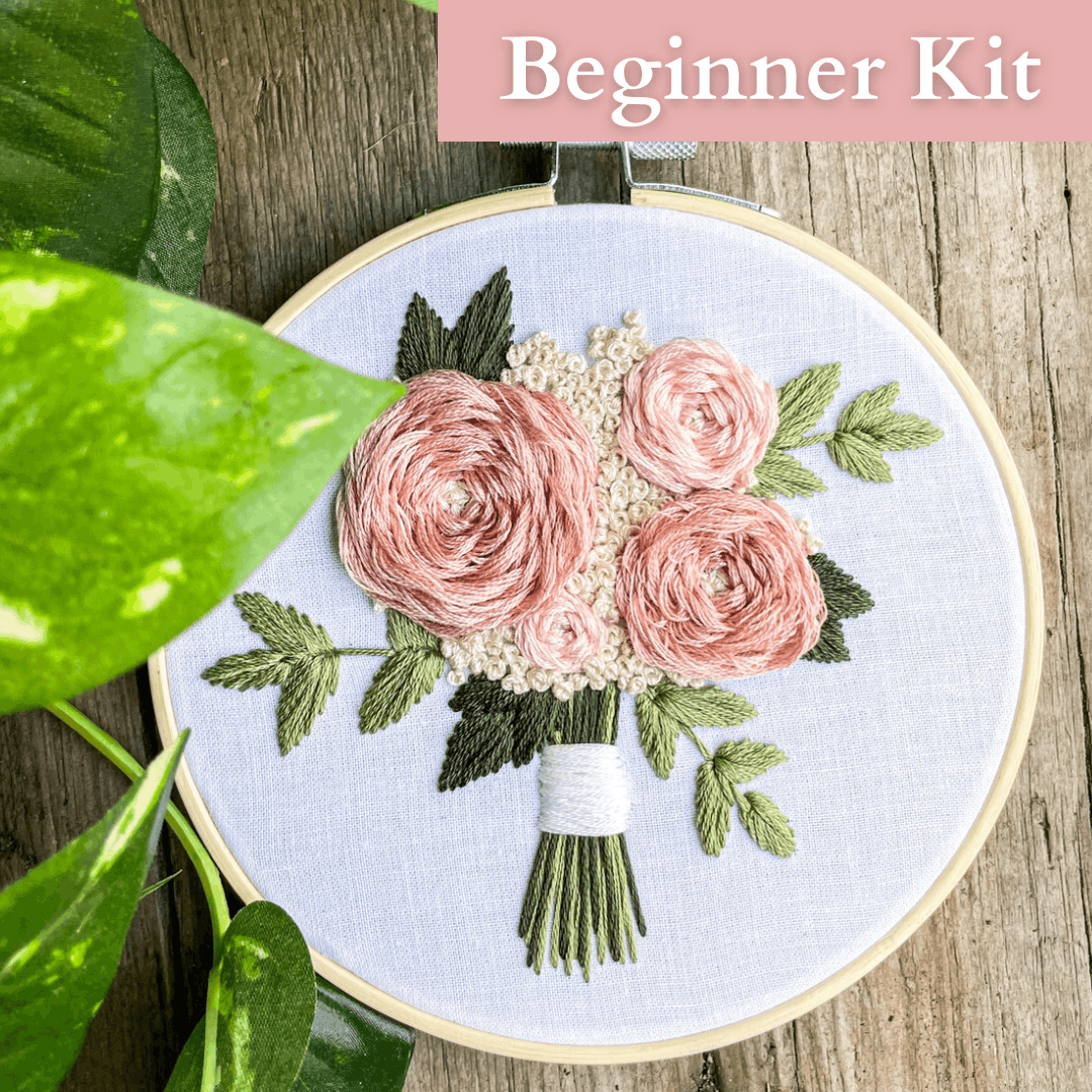 Lindsey Rose Bouquet Embroidery Kit with Video Tutorial