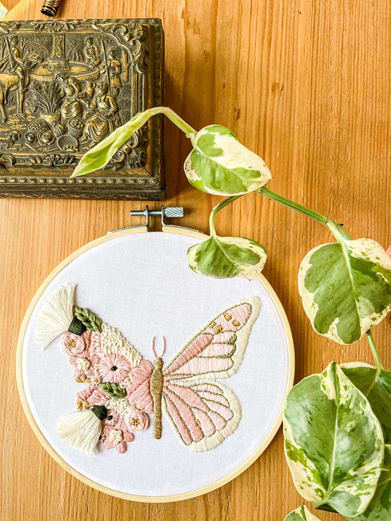 Floral Butterfly Embroidery Pattern - Embroidery for Intermediates - Butterfly with Flowers — Sherwood Forest Creations floral-butterfly-embroidery-pattern-embroidery-for-intermediates-butterfly-with-flowers-sherwood-forest-creations