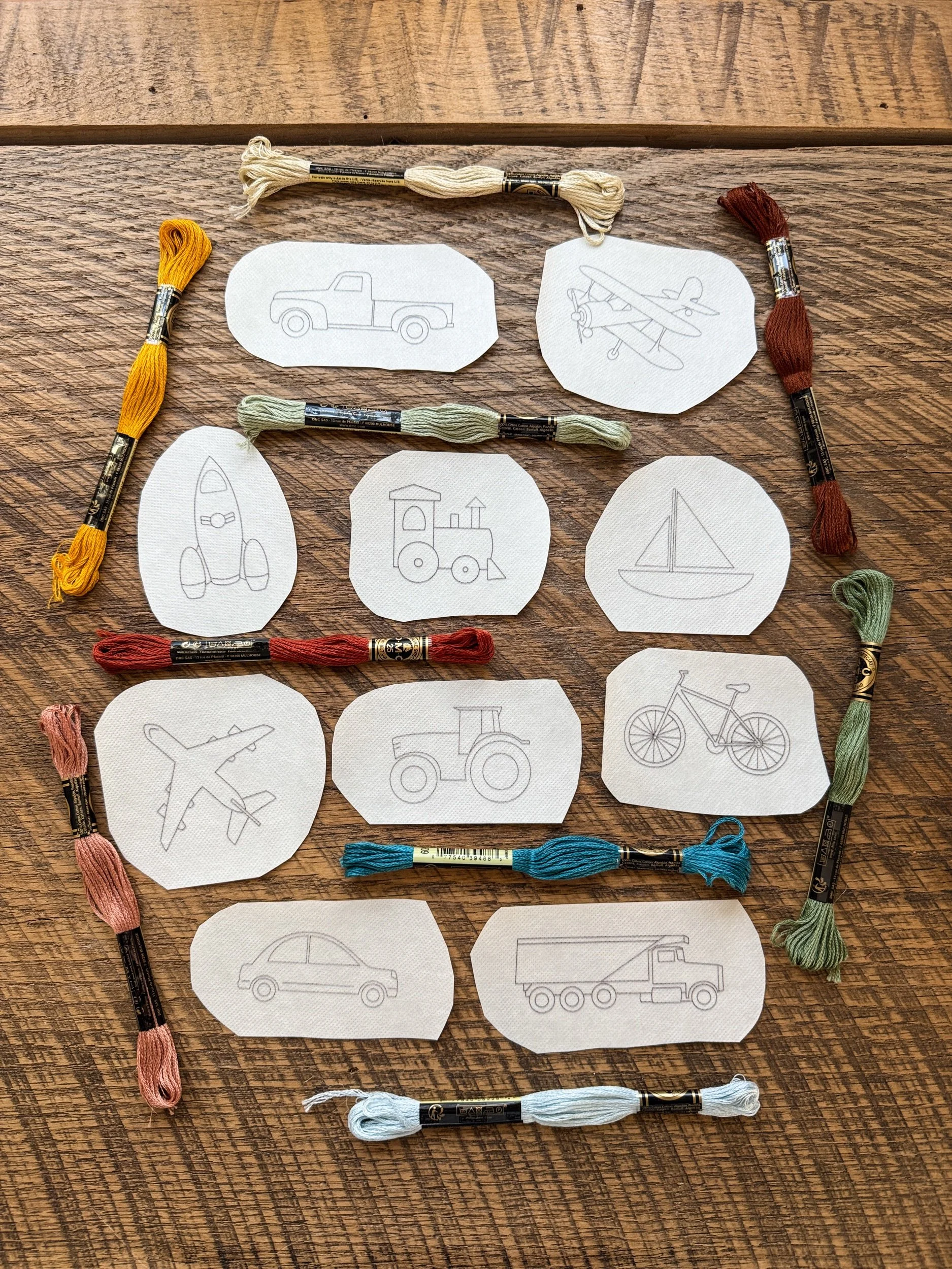 Planes, Trains, & Trucks Stick & Stitch Variety Pack