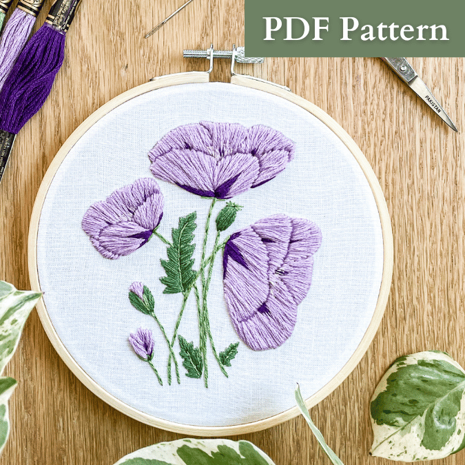Nana’s Purple Poppies PDF Pattern with Video Tutorial