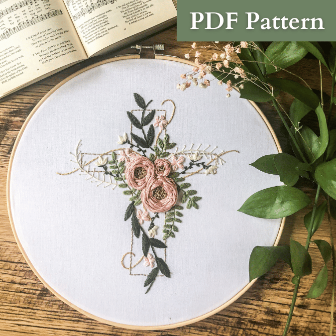 Floral Cross PDF Pattern with Video Tutorial