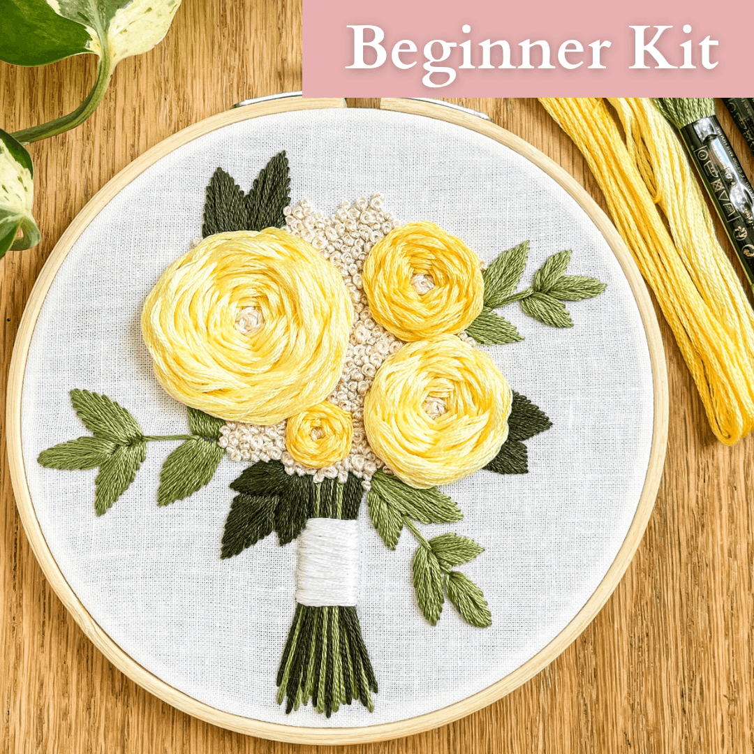 Kayla Rose Bouquet Embroidery Kit with Video Tutorial
