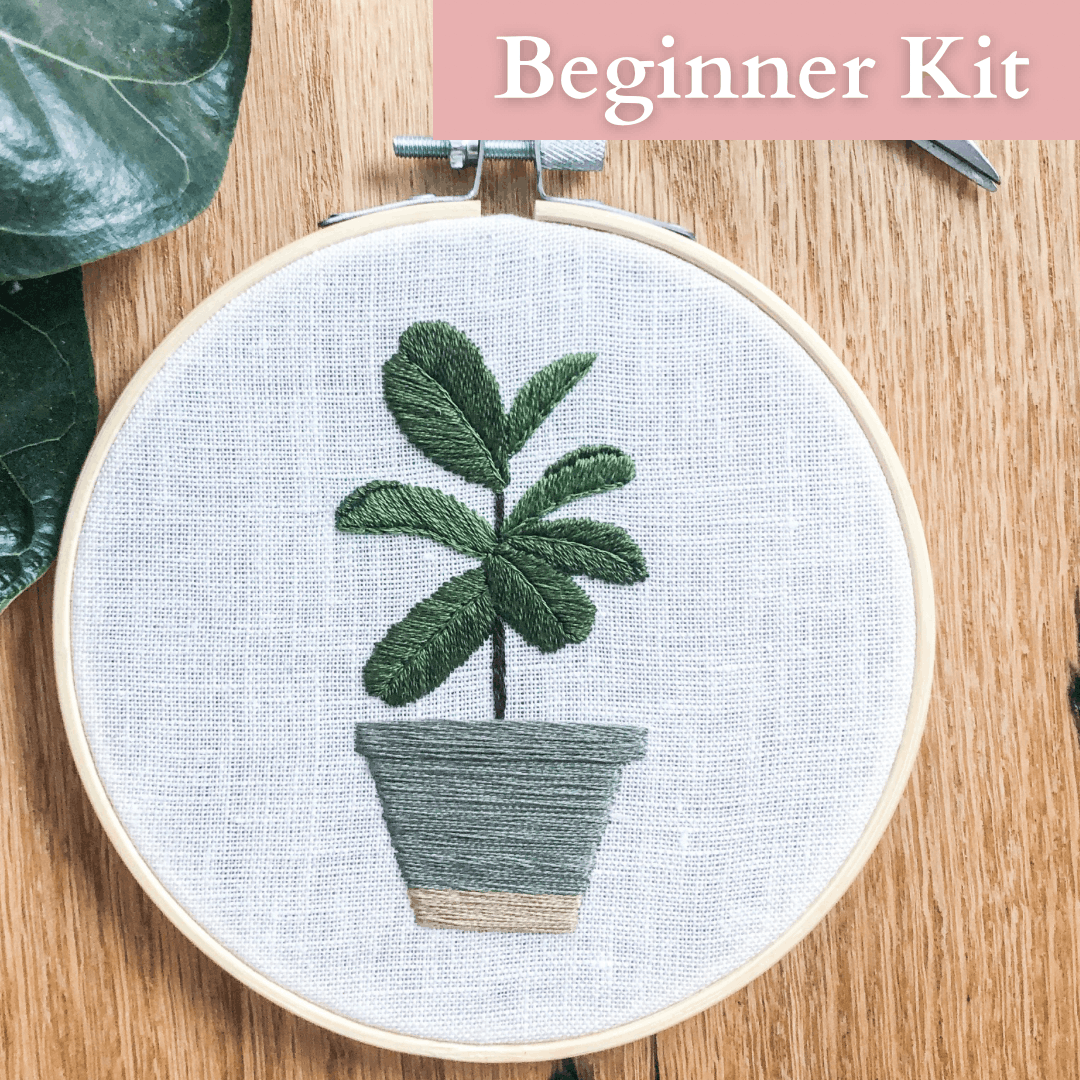 Fiddle Leaf Embroidery Kit with YouTube Tutorial