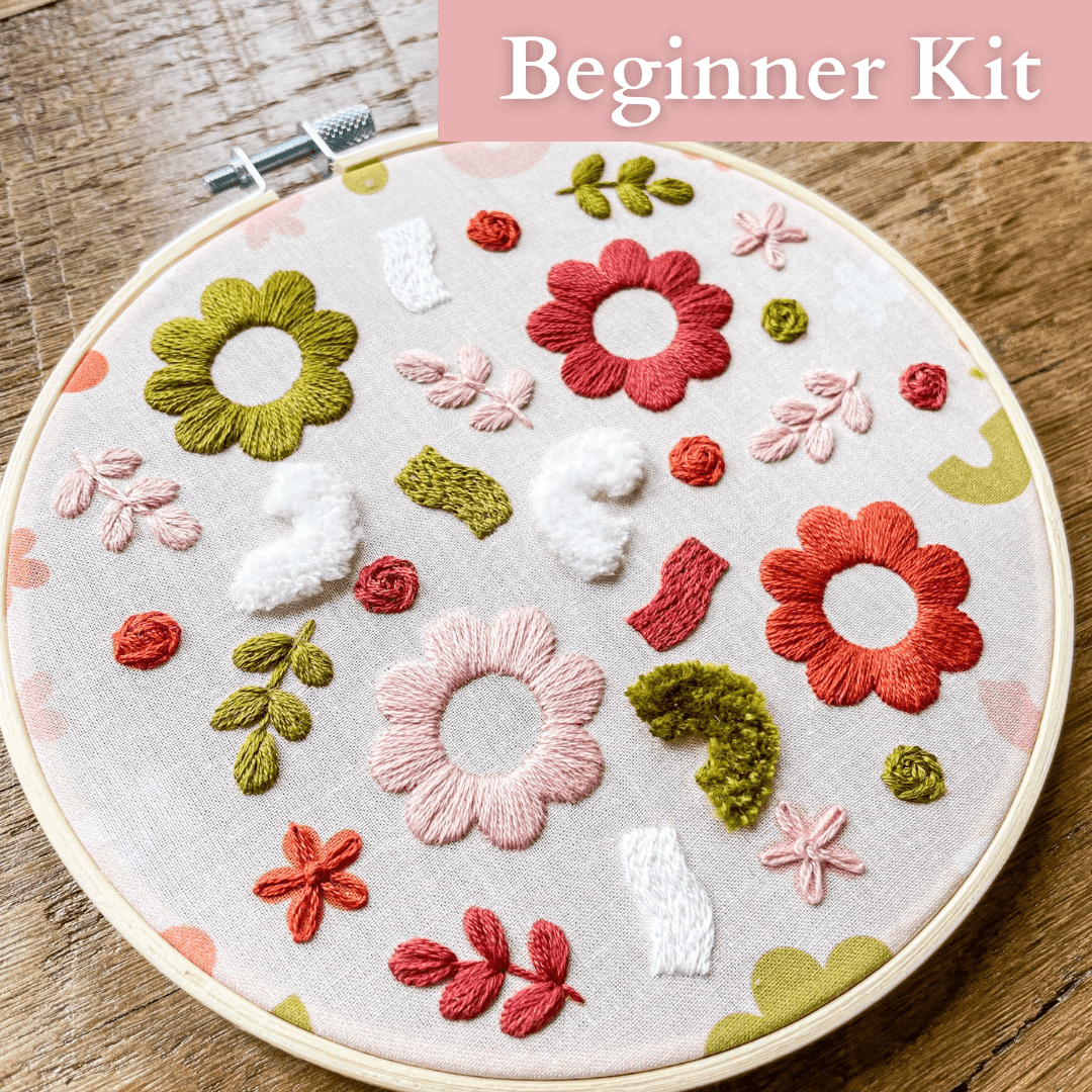 Elyse's Funky Florals Embroidery Kit with Video Tutorial