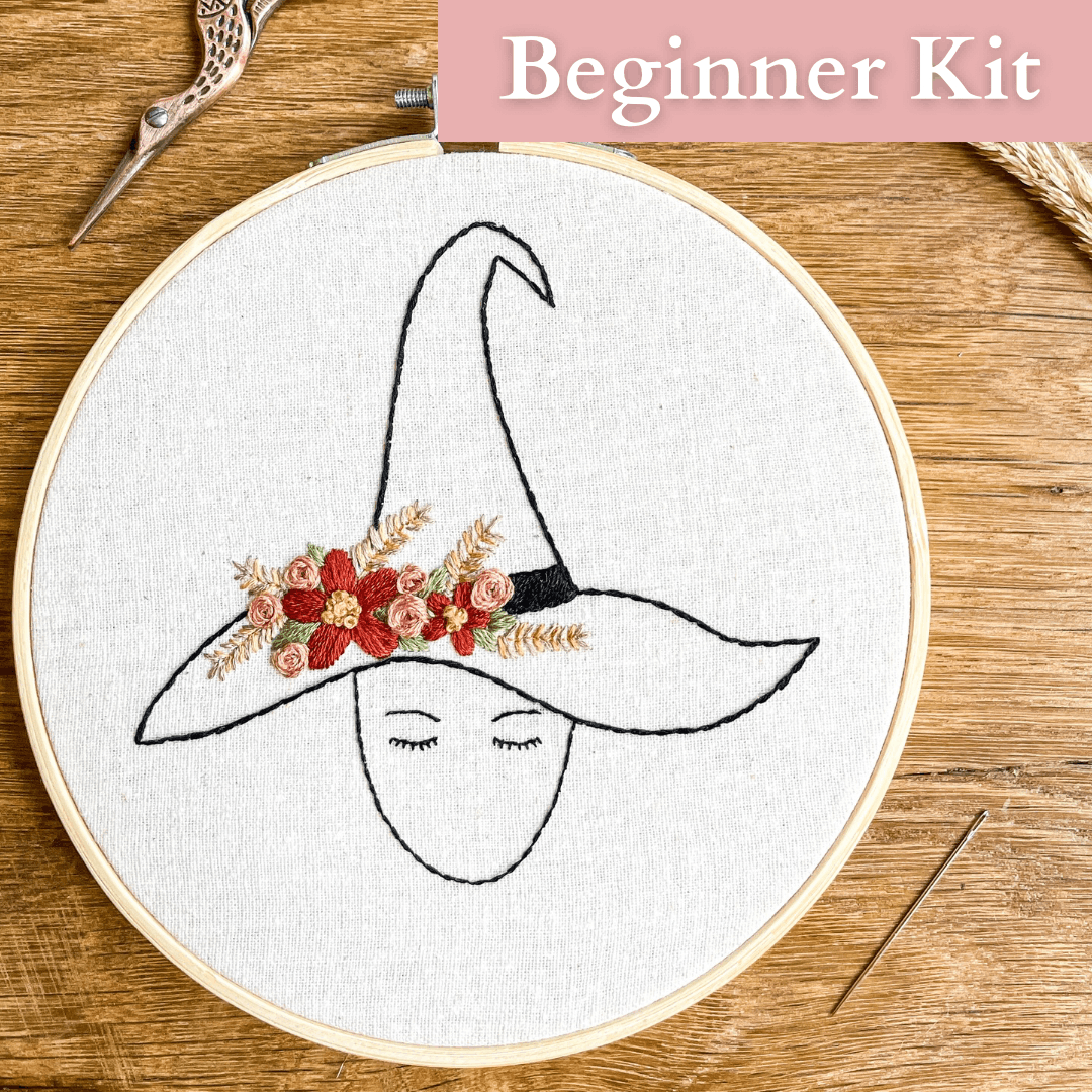 Fancy Witch Embroidery Kit with Video Tutorial