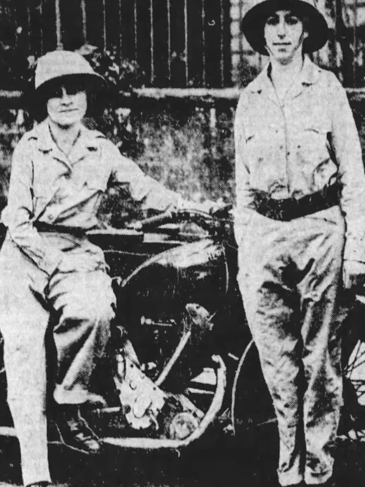 .
&bull; Theresa Wallach (1909-1999) was the first woman to cross the entire African continent from north to south, and she did it on two wheels with her friend Florence Blenkiron.  Adventurous traveler, motorcyclist, engineer, mechanic and writer, s