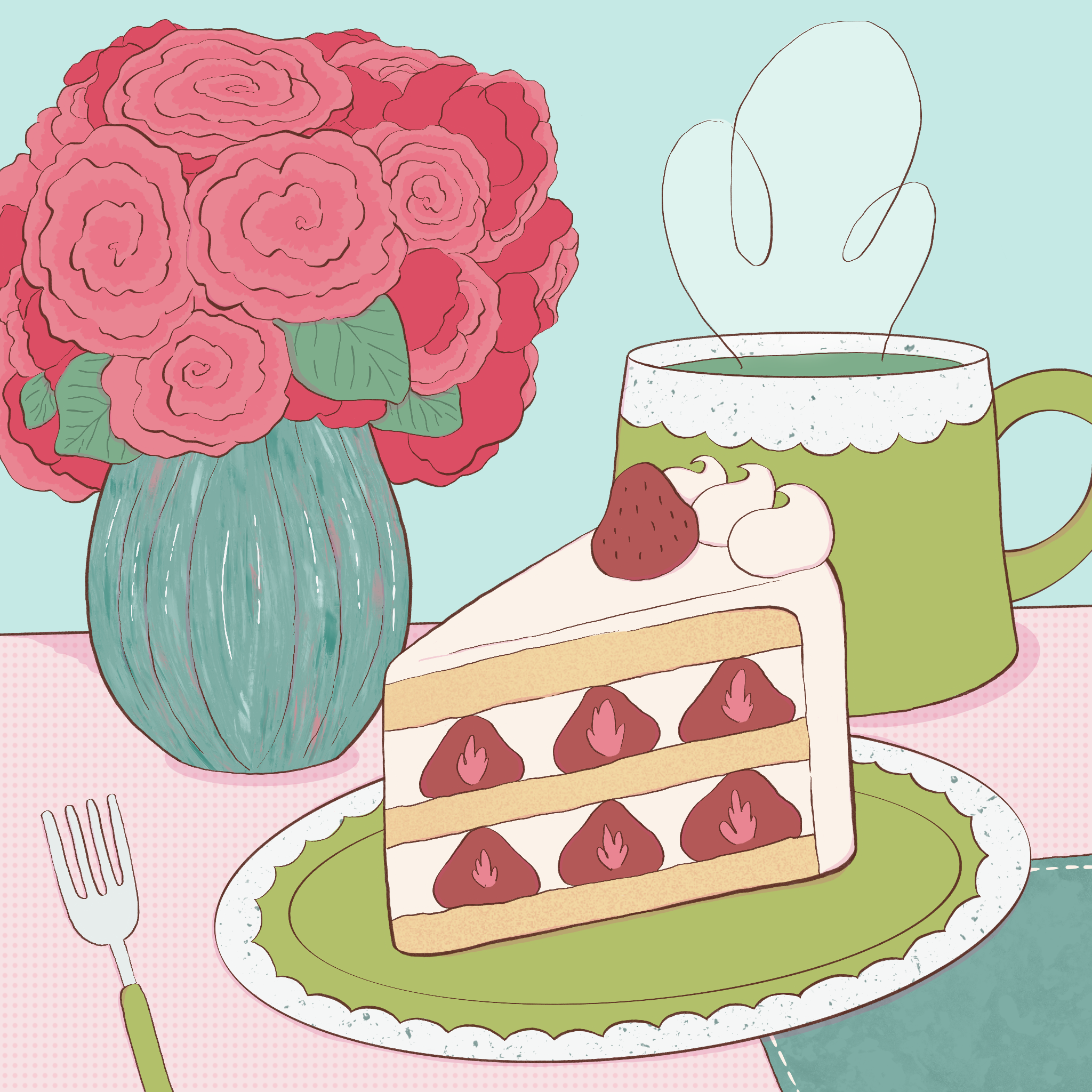 Cake, Flowers, &Tea