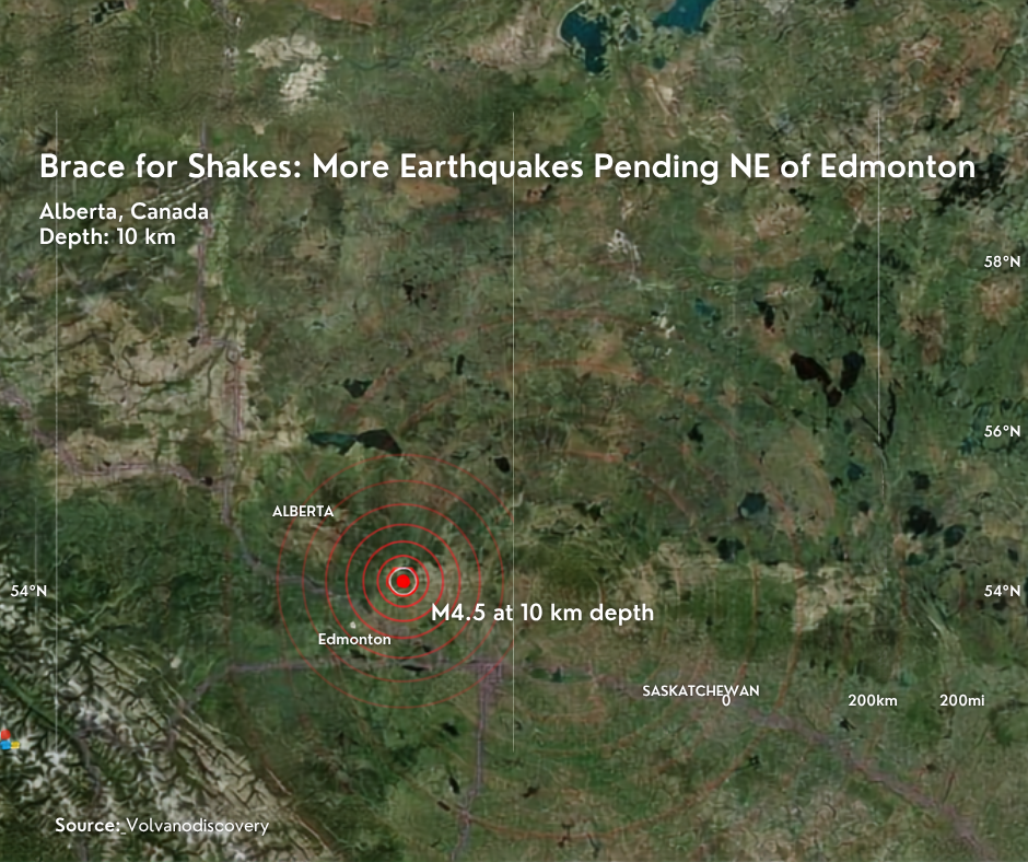 Brace for Shakes: More Earthquakes Pending NE of Edmonton