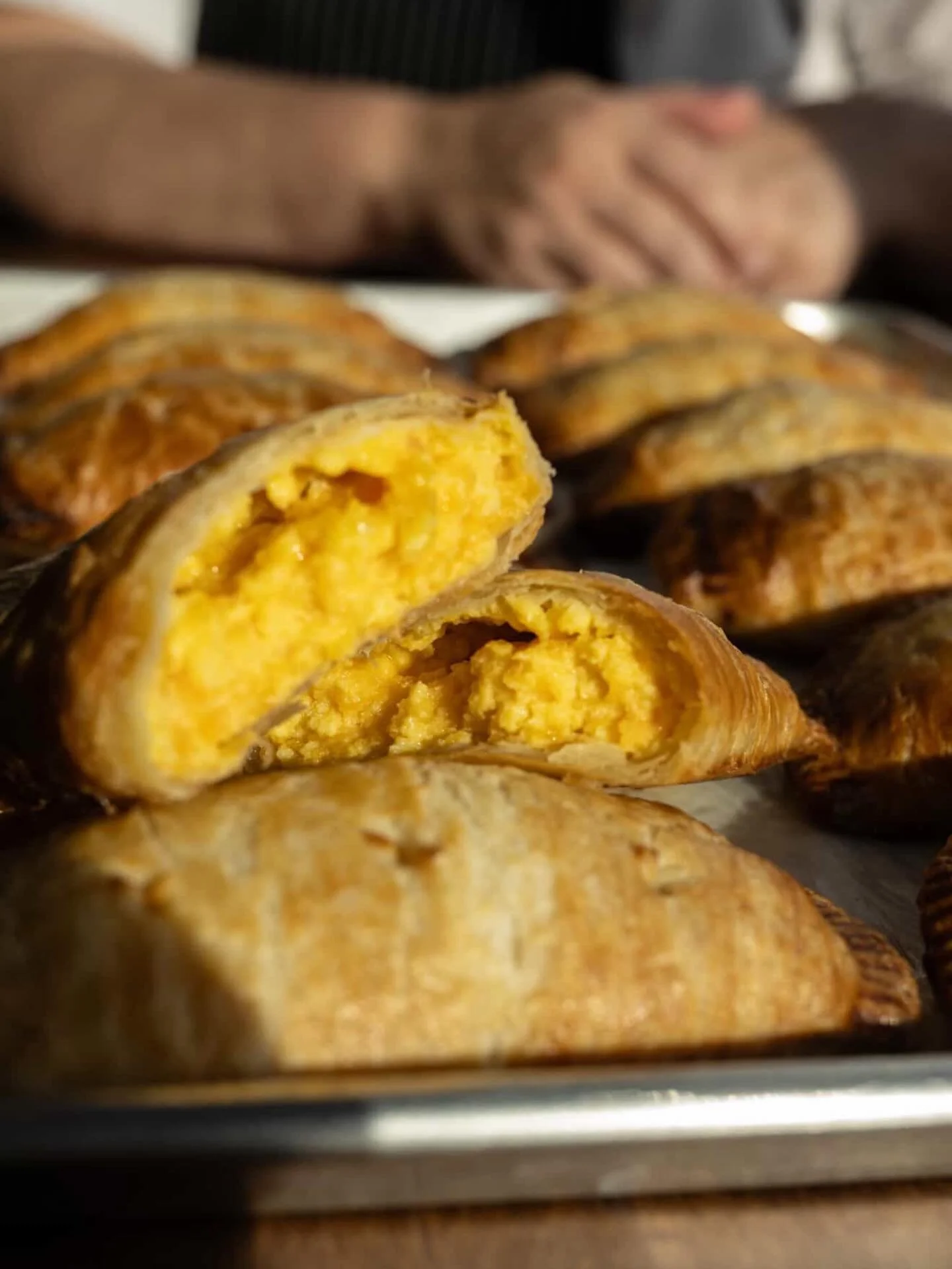Breakfast is calling! 📞  And we go covered! 
Grab your savory egg &amp; cheese hand pie for breakfast or lunch everyday at Cast Iron! Available at 7:00AM