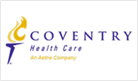Coventry Health Care logo with a stylized flame and text