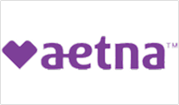 A purple heart symbol followed by the word 'aetna' in purple text.
