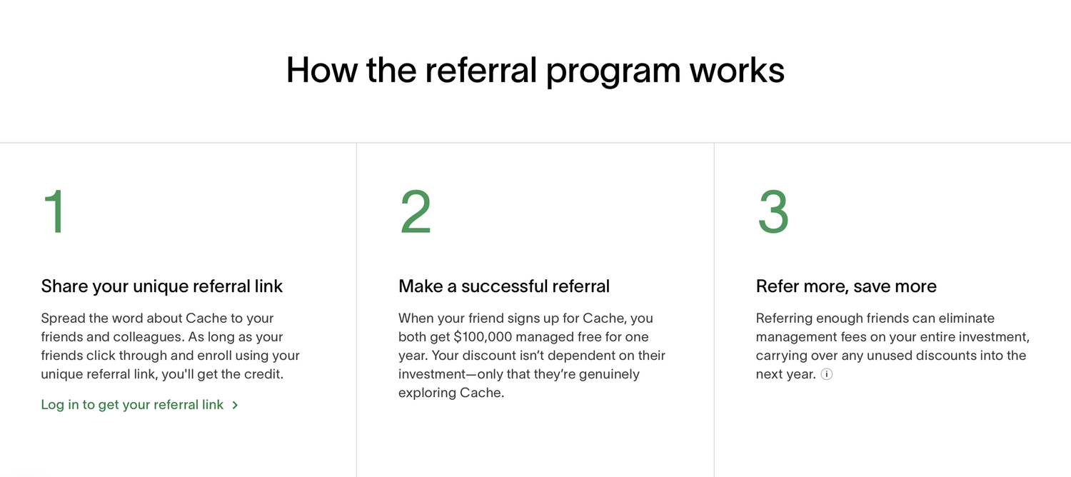 Referral program page