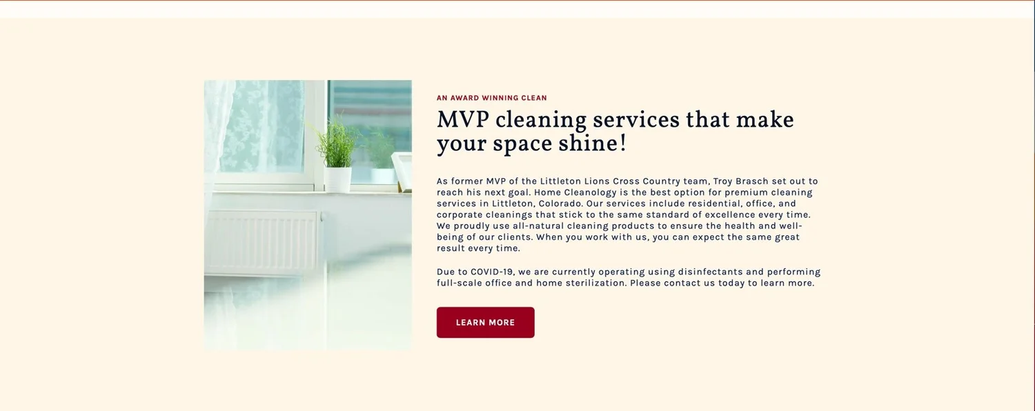 Website Copy, work sample 7