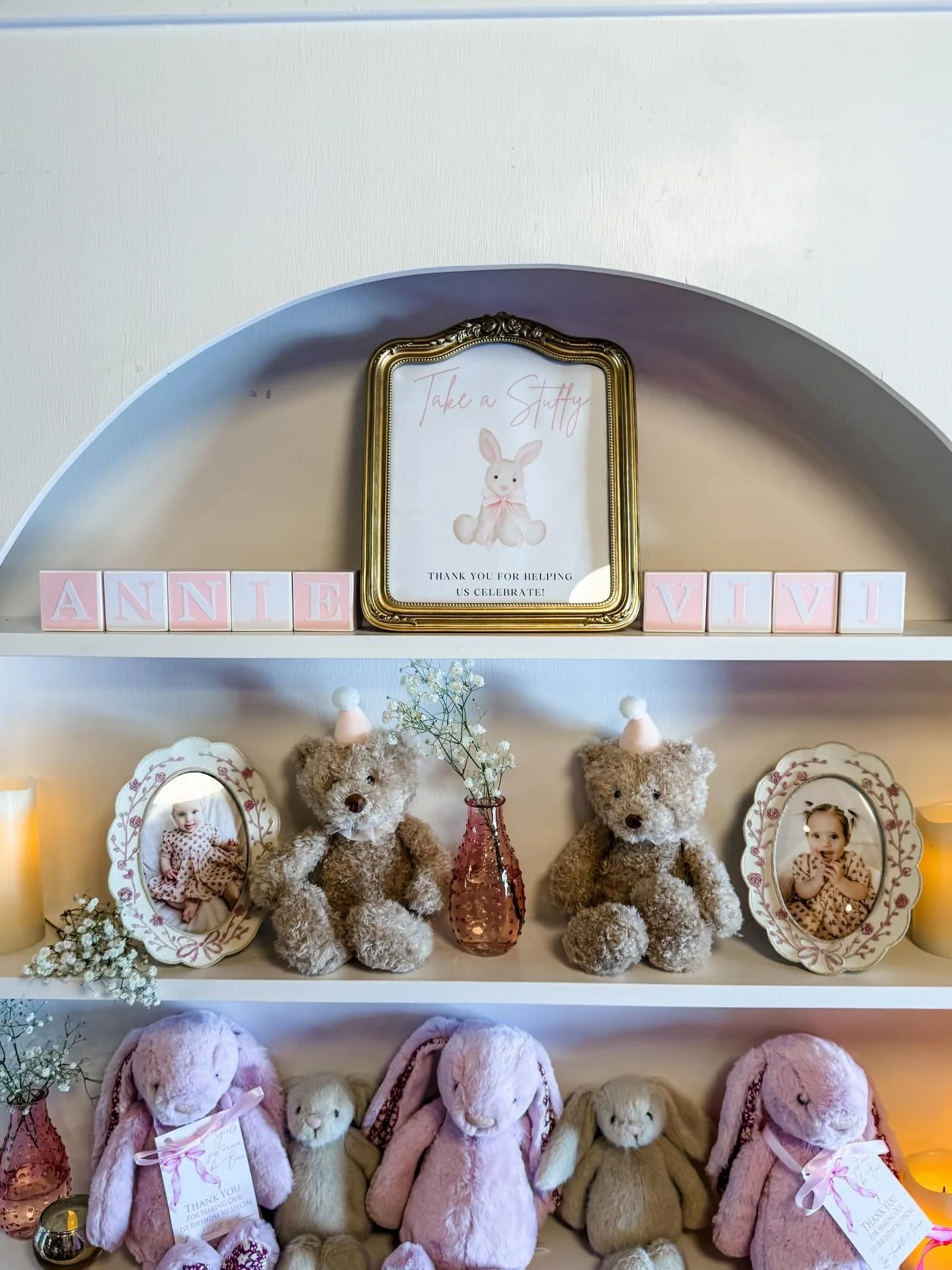 The girliest twin birthday party you ever did see! 🎀 🎀 

Two precious little girls just turned the big ONE, so naturally, that was cause for a grand celebration. The barn was drenched in pink&mdash; from the giant bows, to the ball pit, to the cute