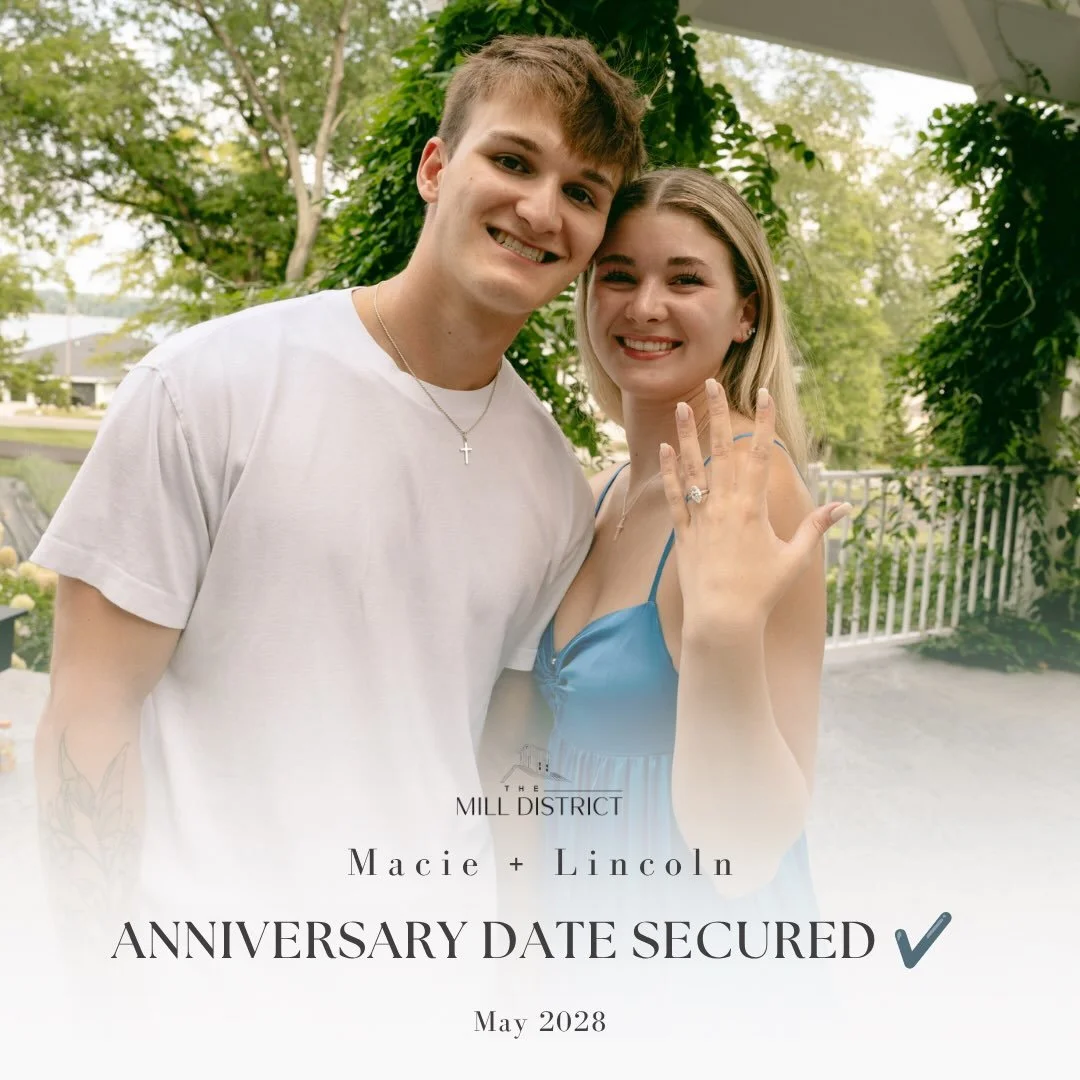 Another forever begins at The Mill District! 💍 

Macie and Lincoln secured their best-day-ever and will be joining our TMD fam in 2028! We are already counting down the months 🤍

Wedding dates are quickly disappearing from our site for 2028&ndash; 