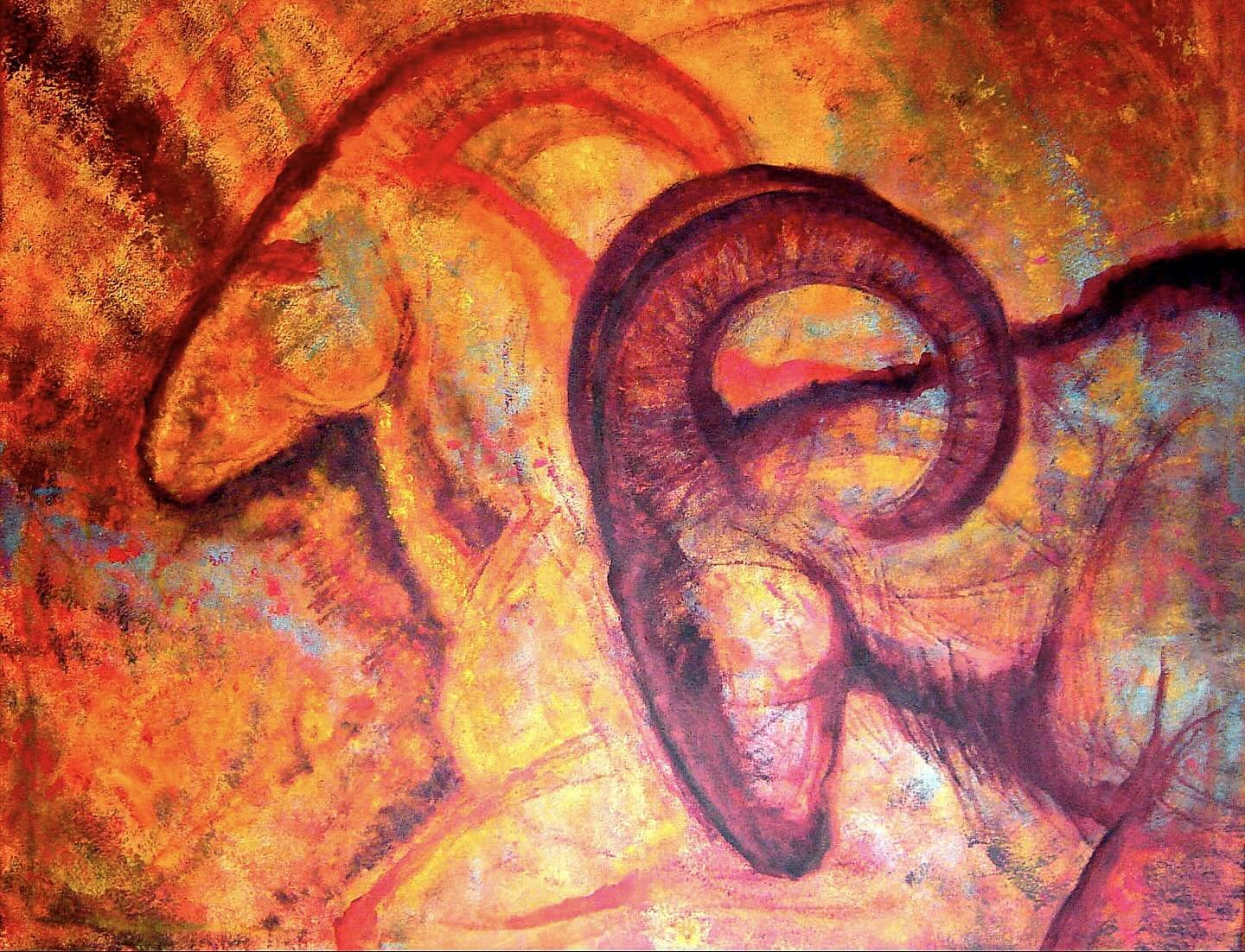 Aus meinem Bildband ...
120 x 100 cm, Acryl auf Leinwand

&bdquo;Der Widder&ldquo;

Im Moment des Aufbruchs 
erlebt der Widder 
sich selbst als 
leuchtenden Gef&auml;hrten.

Aus einem stillen Entschluss erfolgt 
der erste Schritt,
der neue Wege erkun