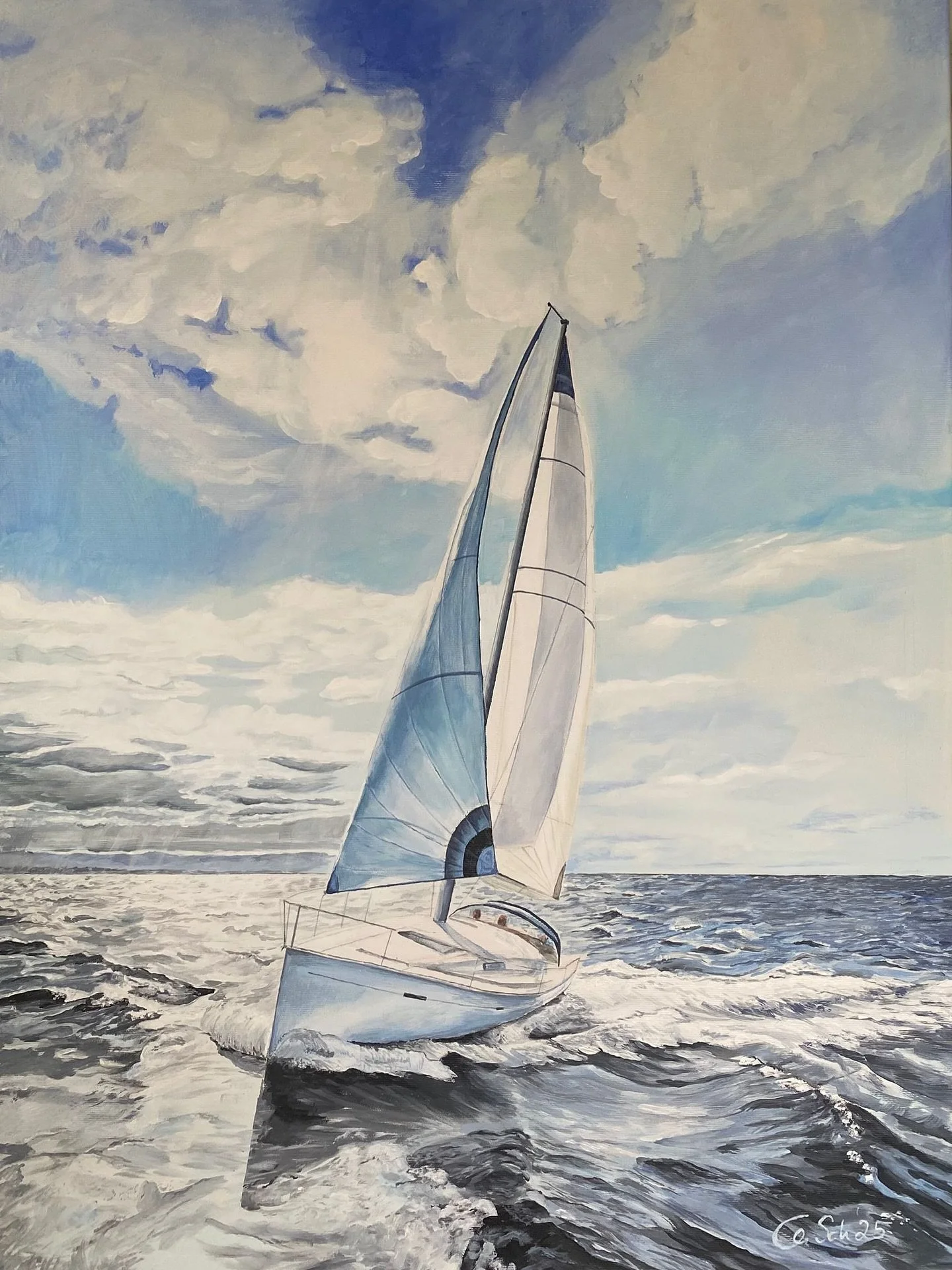 &bdquo;sailing blue&ldquo;
Acryl auf Leinwand 
60 x 80 cm