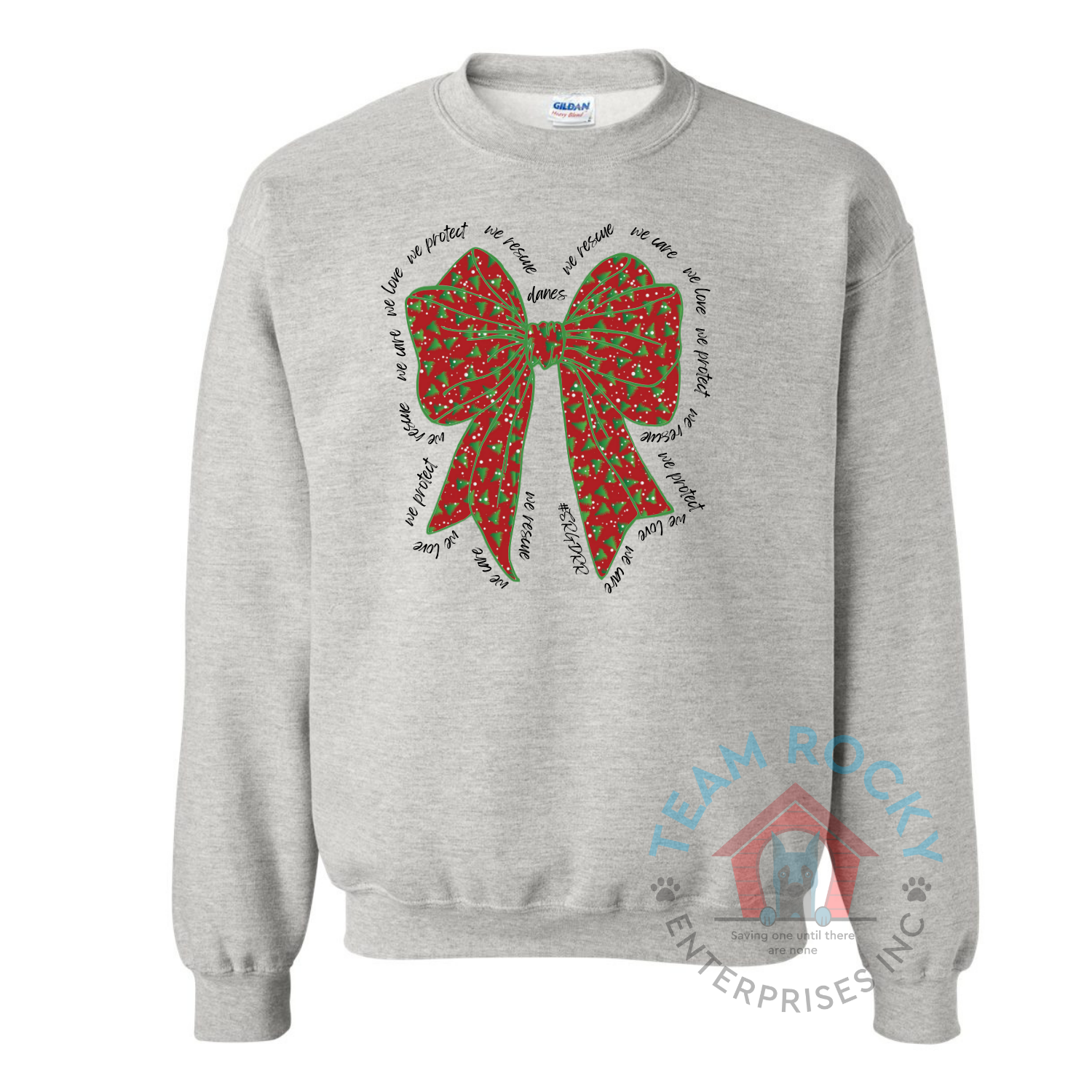 Christmas Bow Gray Sweatshirt.png