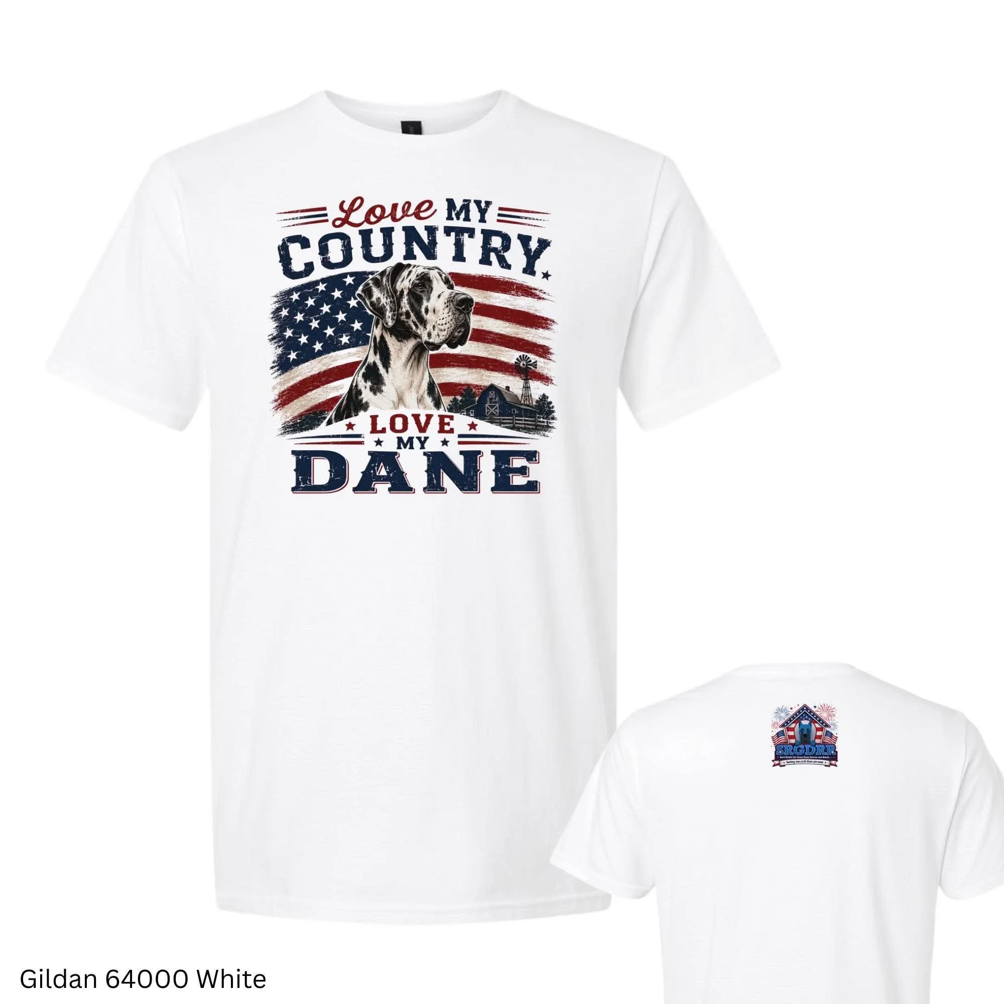 Love My Country, Love My Dane Patriotic Shirt & Tank