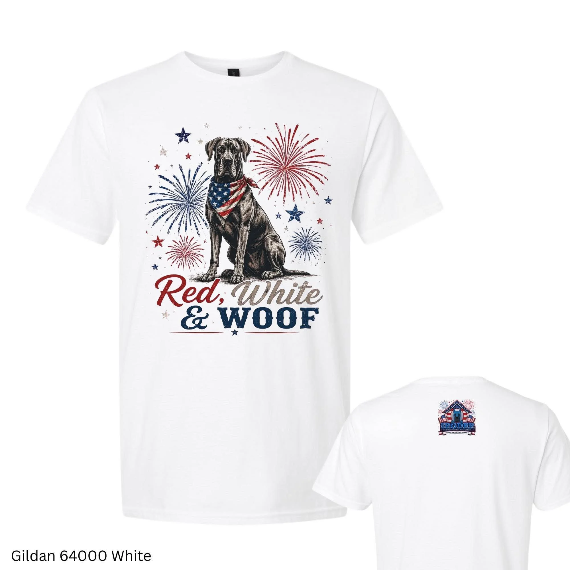 Red, White & Woof Patriotic Great Dane Shirt & Tank