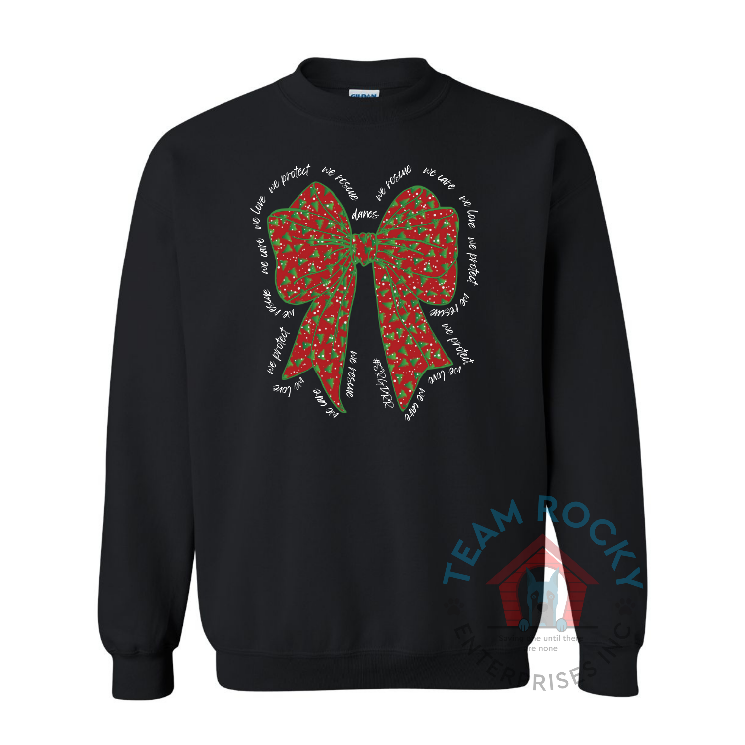 Christmas Bow Black Sweathsirt.png