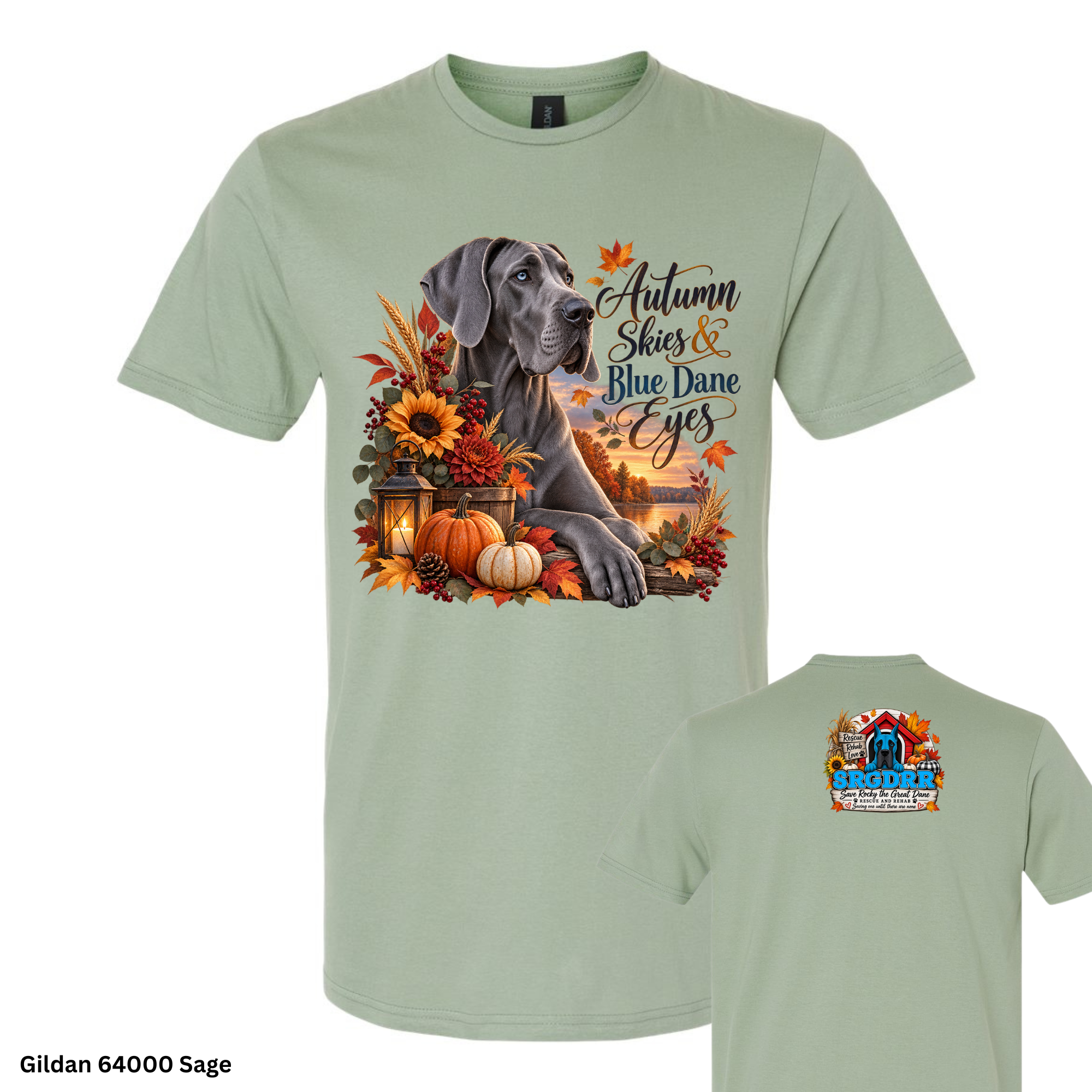 Autumn Skies & Blue Dane Eyes Fall Tee