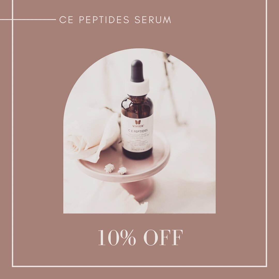 Vivier #cepeptides is a powerful serum that targets aging skin, uneven texture and tone, dark spots, and dullness. This serum is formulated with 10% medical grade vitamin C, known as L-Ascorbic Acid. Its the most stable and pure quality of vitamin C 