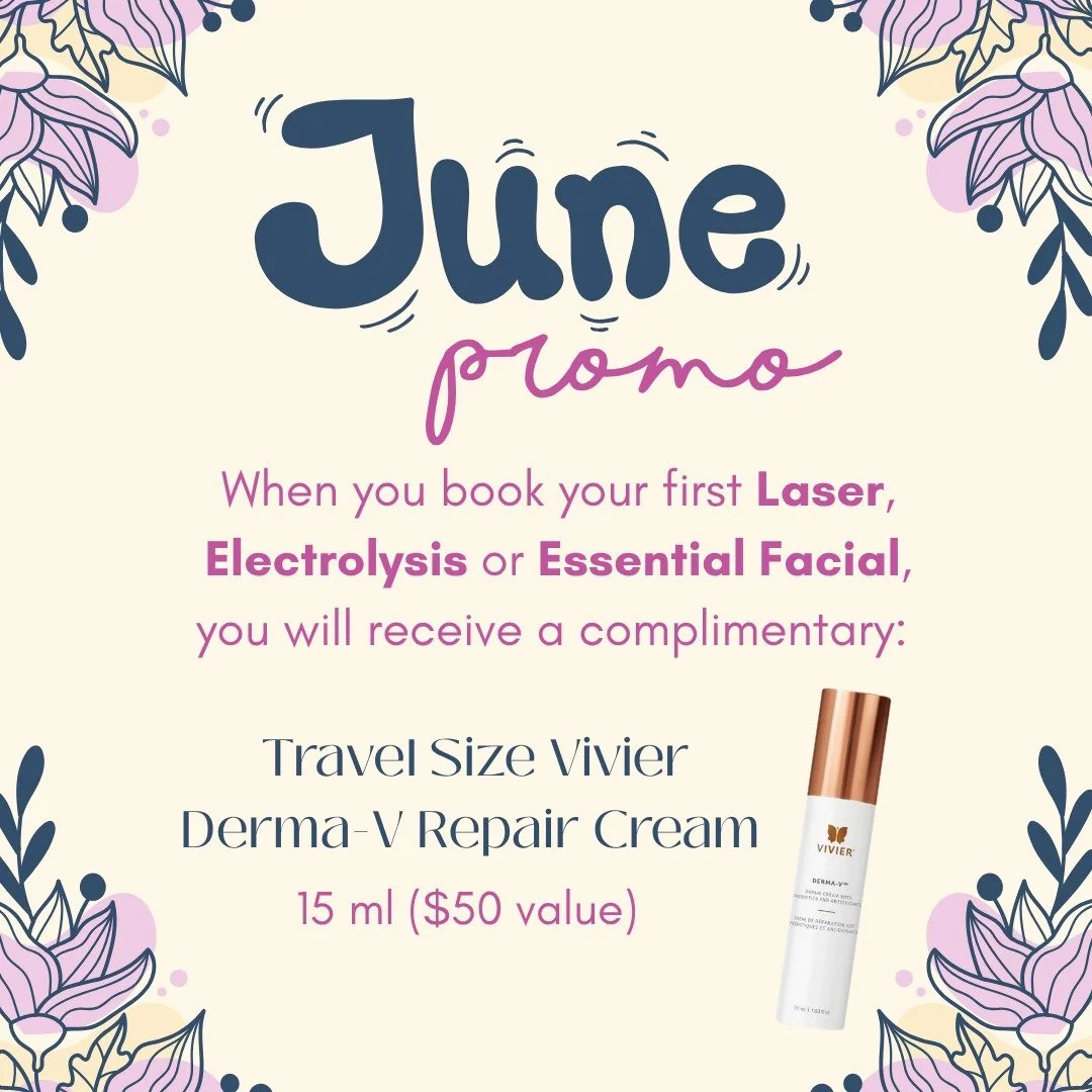 🌸THIS MONTH🌸

We are treating new clients to a complimentary travel size Vivier Derma-V Repair Cream (15ml), valued at $50, when you book your first laser, electrolysis or Essential facial appointment!

Vivier's Derma-V is an award-winning, lightwe