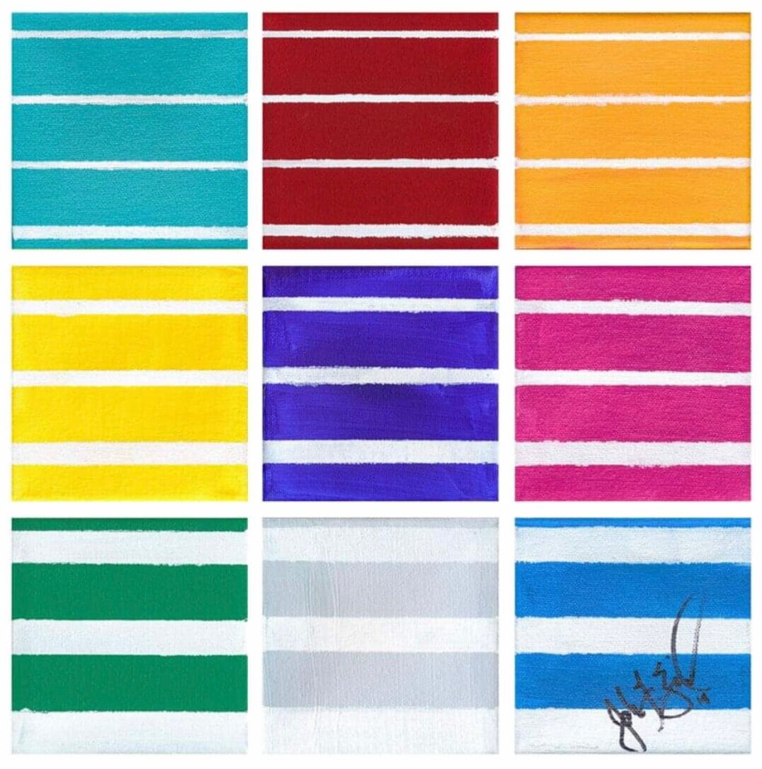 “COLORS OF SUMMER” Acrylic on Canvas 14”W x 14”H - 9 Panels