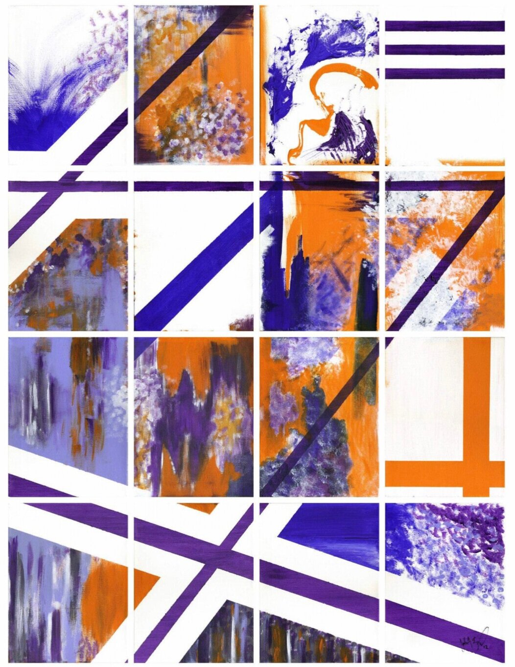 “URBAN OASIS” Acrylic on Canvas 42”W x 54”H - 16 Panels